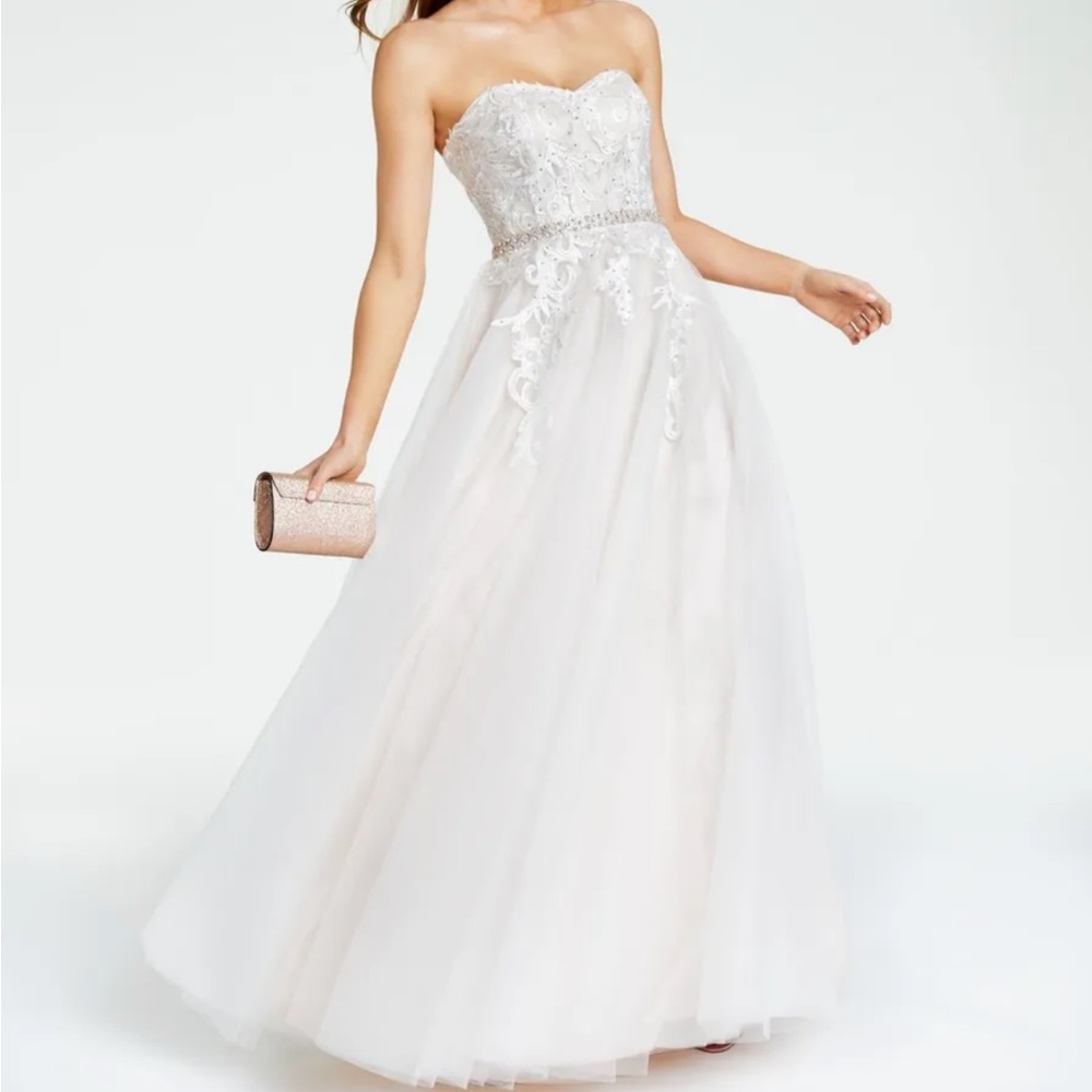 SAY YES TO THE Womens Ivory Belted Crinoline Lining Sleeveless Dress Juniors 3